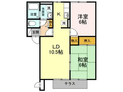 パルテノンロイヤルA(2LDK/2階)の間取り写真
