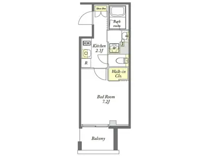 プライムメゾン横浜ウエスト(1K/13階)の間取り写真