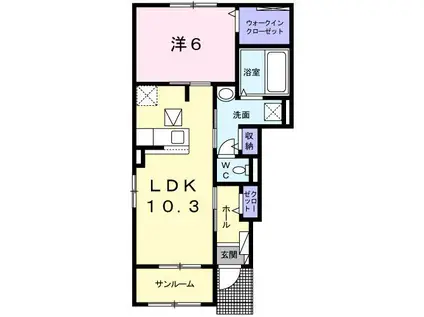 フォルシュ(1LDK/1階)の間取り写真