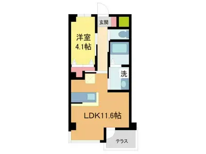 コスモスガーデン(1LDK/4階)の間取り写真