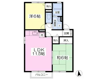 セジュール下幅(2LDK/2階)の間取り写真