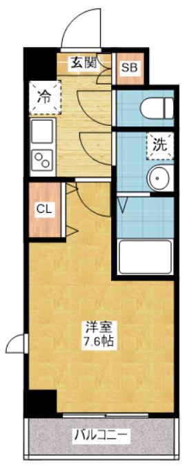 メイクス新栄(1K/2階)の間取り写真