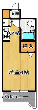 アピス東船橋(ワンルーム/1階)の間取り写真