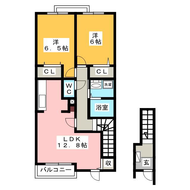 グランテラ(2LDK/2階)の間取り写真