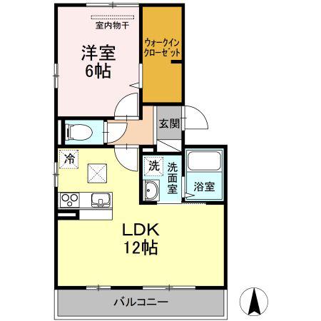 グランシャリオ A棟(1LDK/1階)の間取り写真