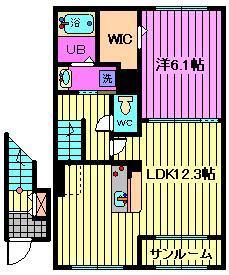 セレーネ(1LDK/2階)の間取り写真