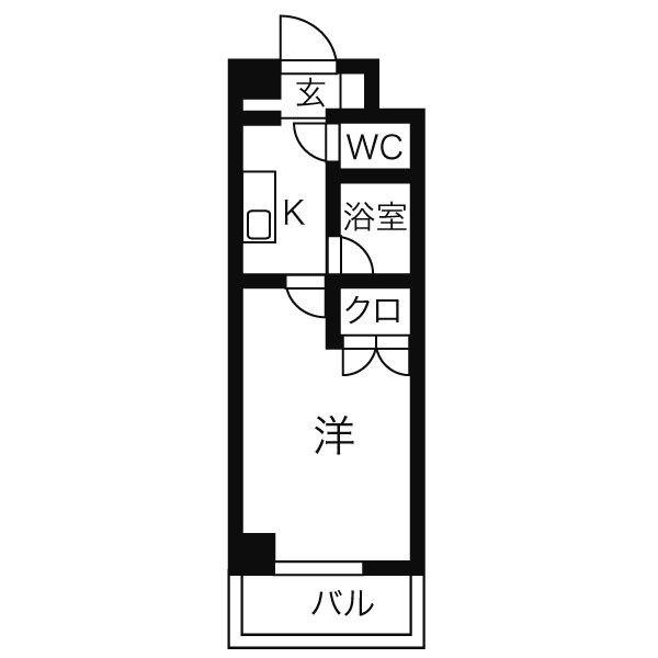 第2コーポ魚半(1K/3階)の間取り写真