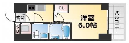エスリード神戸ハーバークロス(1K/4階)の間取り写真