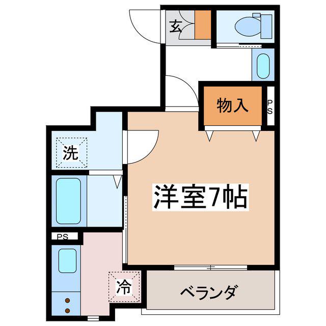 カリーナレジデンス(1K/2階)の間取り写真