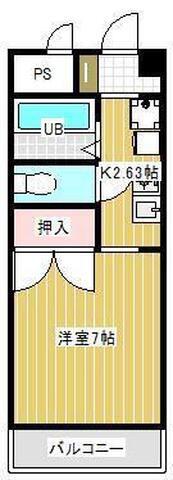 サンセール宇多津I(1K/2階)の間取り写真