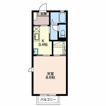 メゾンイリス(1K/1階)の間取り写真
