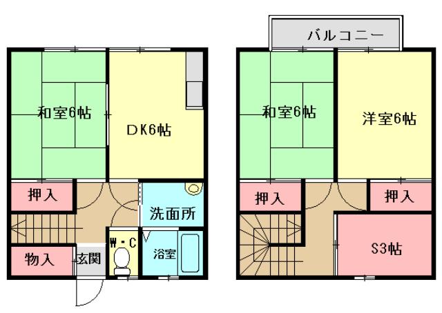栗原アパート(3SDK/1階)の間取り写真