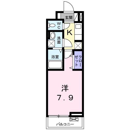 グラン ベリー(1K/2階)の間取り写真