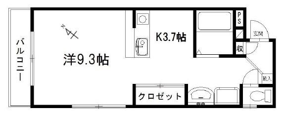 DSL蜆塚(1K/2階)の間取り写真