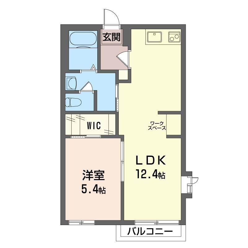 コム湘南II(1LDK/2階)の間取り写真