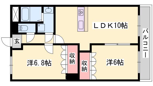 プランドール(2LDK/1階)の間取り写真