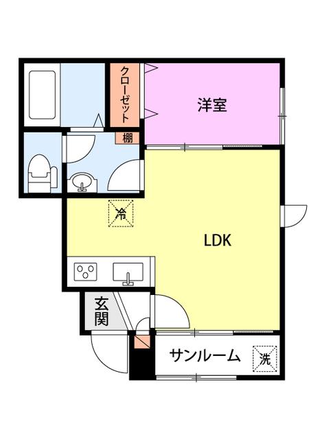 SALACIA(1LDK/1階)の間取り写真