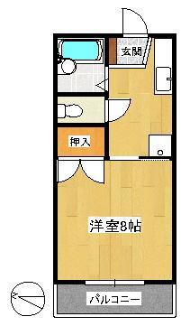 コーポ坂本(1K/2階)の間取り写真