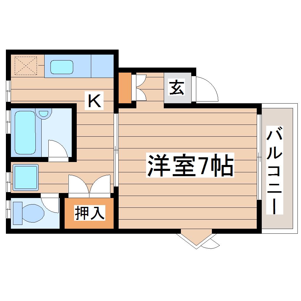 SKコート(1K/1階)の間取り写真