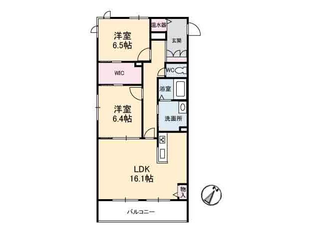 グランマスト南吉方(2LDK/2階)の間取り写真