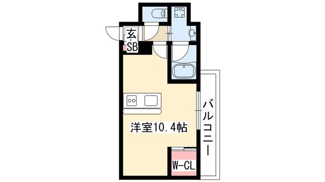 ハーモニーレジデンス名古屋 イースト(ワンルーム/2階)の間取り写真