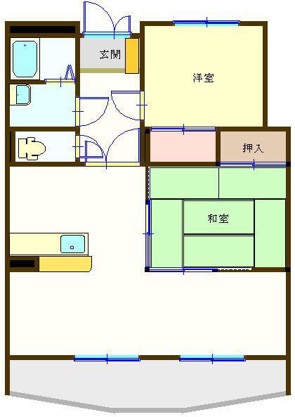 ドリームA(2LDK/3階)の間取り写真
