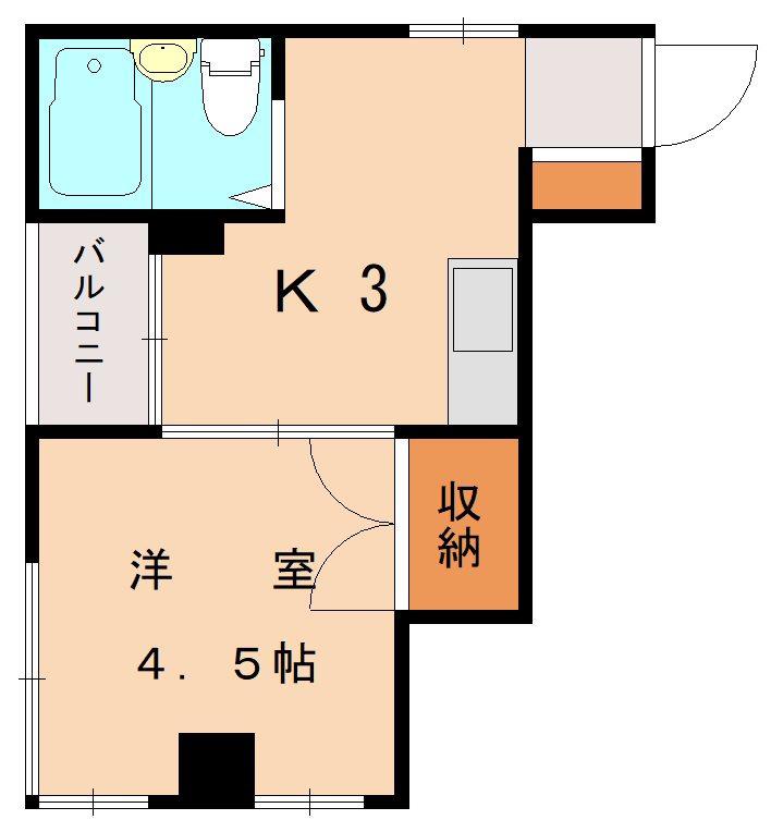 小倉ホースビル(1K/5階)の間取り写真