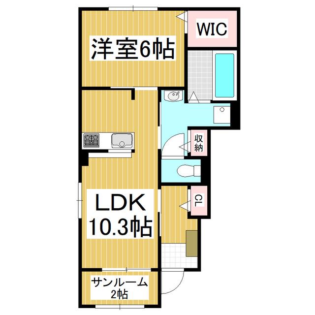 JR中央線 下諏訪駅 徒歩37分 2階建 築7年(1LDK/1階)の間取り写真