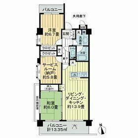 カインドステージ立川富士見町(3LDK/4階)の間取り写真