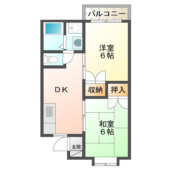 グレース西武(2DK/1階)の間取り写真