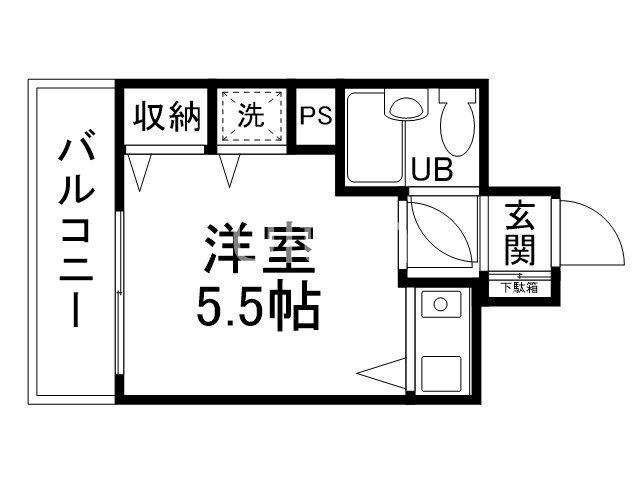 ライオンズマンション東洞院(ワンルーム/7階)の間取り写真