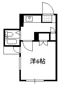 Mビル 2(1K/2階)の間取り写真