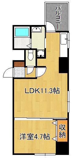 ブリッジサイド43(1LDK/5階)の間取り写真