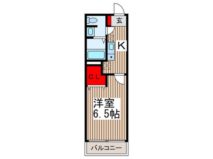 ウエストハイム大袋(1K/1階)の間取り写真