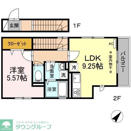 VILLA MASUDA II(1LDK/2階)の間取り写真