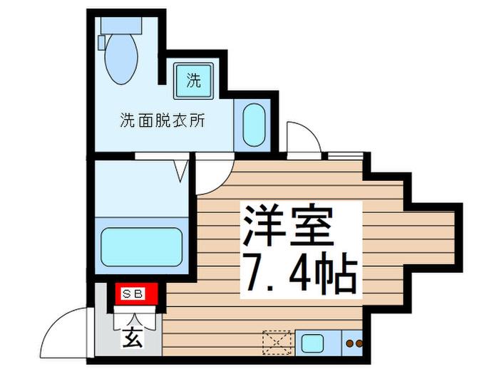 STUDIO 9(ワンルーム/2階)の間取り写真
