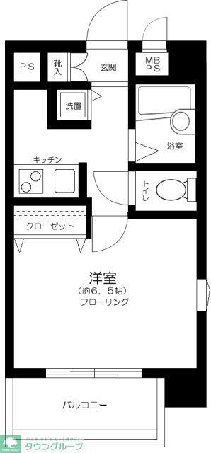 ヴェルト柿の木坂(1K/3階)の間取り写真