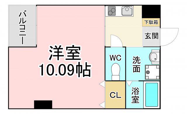 GRAND FORT(1K/4階)の間取り写真