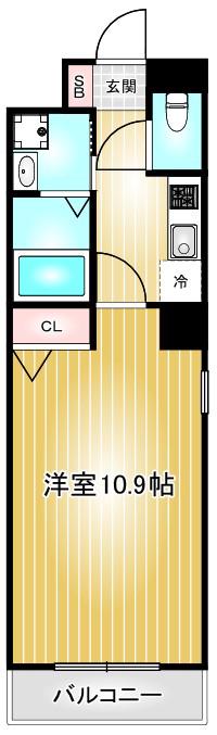 リヴシティ金山(1K/10階)の間取り写真