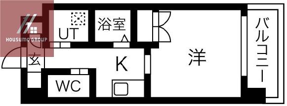 マンスフィールド桃谷(1K/3階)の間取り写真
