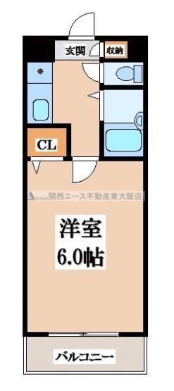 エス・ティマンション旭町(1K/4階)の間取り写真