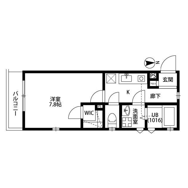アムールポルト(1K/1階)の間取り写真