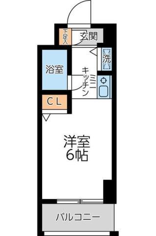 ユーコート新丸子(ワンルーム/5階)の間取り写真