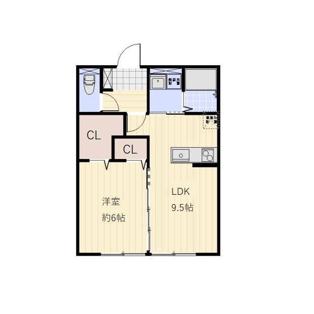 アーバン安塚(1LDK/2階)の間取り写真
