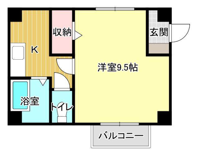 イシイフォーチュン(1K/1階)の間取り写真