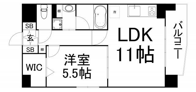 GRAND-PLACE京橋(1LDK/5階)の間取り写真