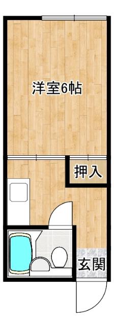 松川ハイツ(1K/1階)の間取り写真
