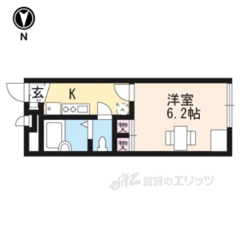 レオパレスMOON LIGHT(1K/2階)の間取り写真