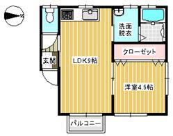 メゾンプランタン(1LDK/1階)の間取り写真