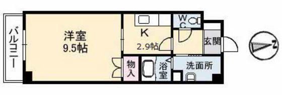 クレール光が丘(1K/4階)の間取り写真